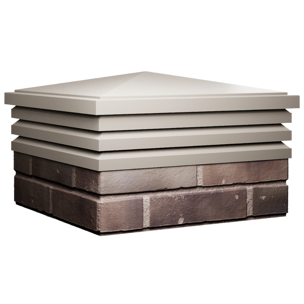 Колпак Zking Бона ХайТек Бежевый на столб 2х2 кирпича (513х513мм) в Барнауле фото