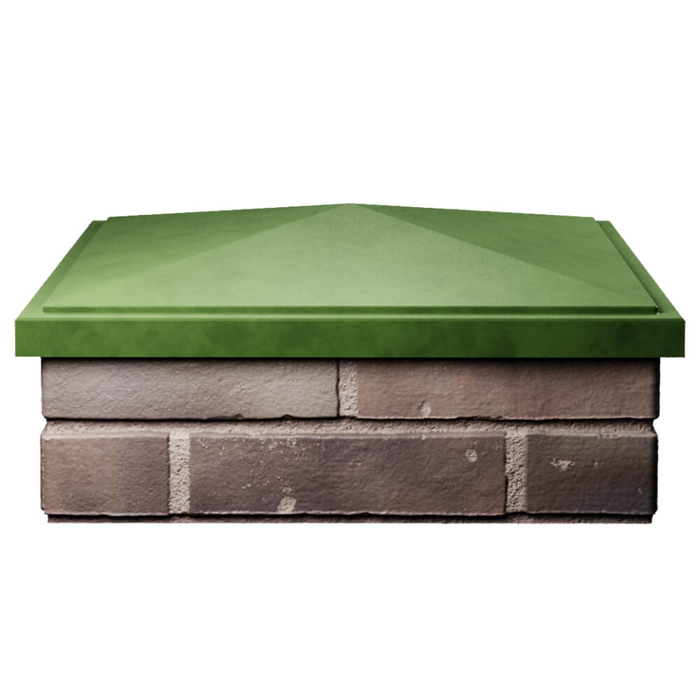 Колпак Zking БонаМоно Зеленый на столб 2х2 кирпича (515х515, 530х530мм) Барнаул фото