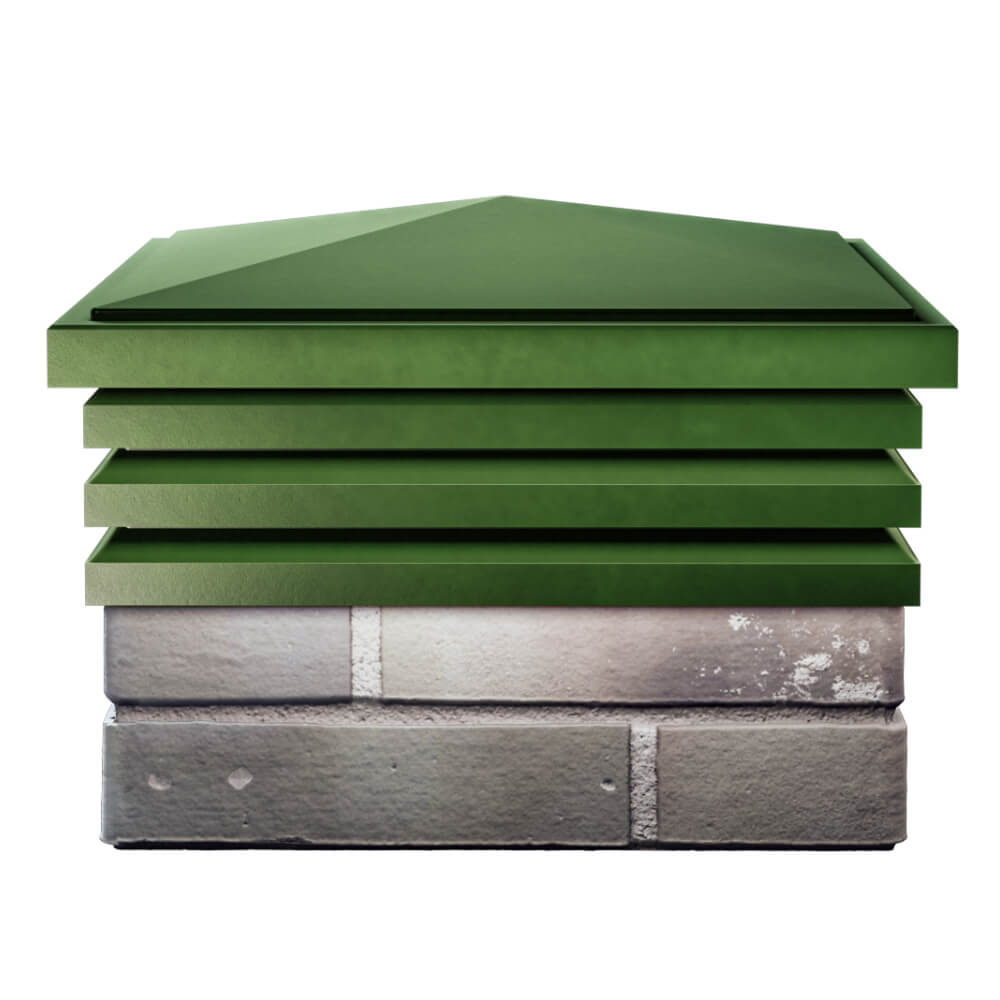 Колпак Zking Бона ХайТек Зеленый на столб 1.5х1.5 кирпича (385х385мм) Барнаул фото