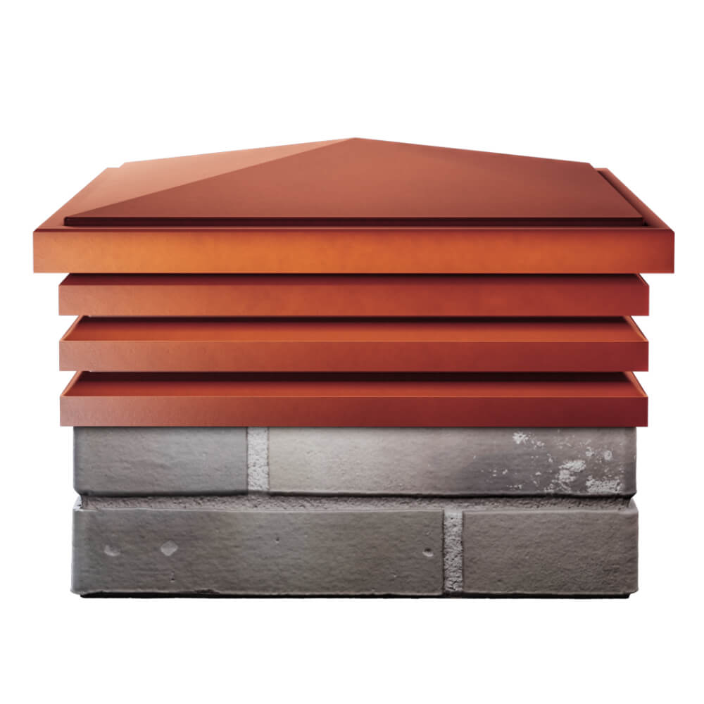 Колпак Zking Бона ХайТек Красный на столб 1.5х1.5 кирпича (385х385мм) Барнаул фото