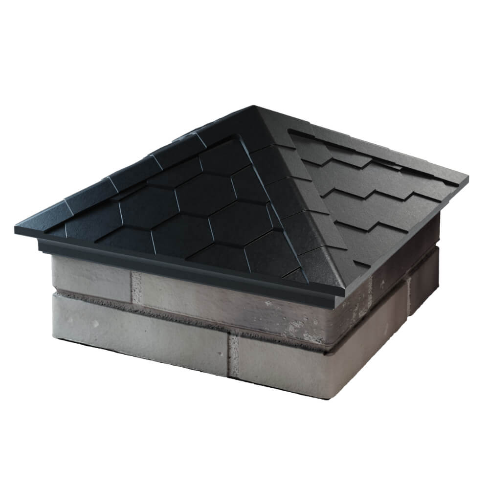 Колпак Zking Эверест Черный на столб 1.5х1.5 кирпича (390х390мм) в Барнауле фото