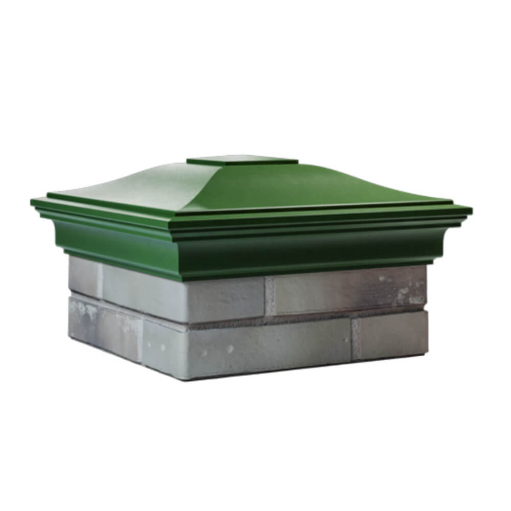 Колпак Zking Монблан Зеленый на столб 1.5х1.5 еврокирпича 0.7НФ (355х355мм) в Барнауле фото