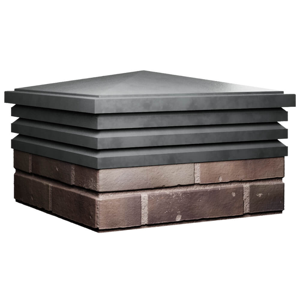 Колпак Zking Бона ХайТек Серый на столб 2х2 кирпича (513х513мм) в Барнауле фото