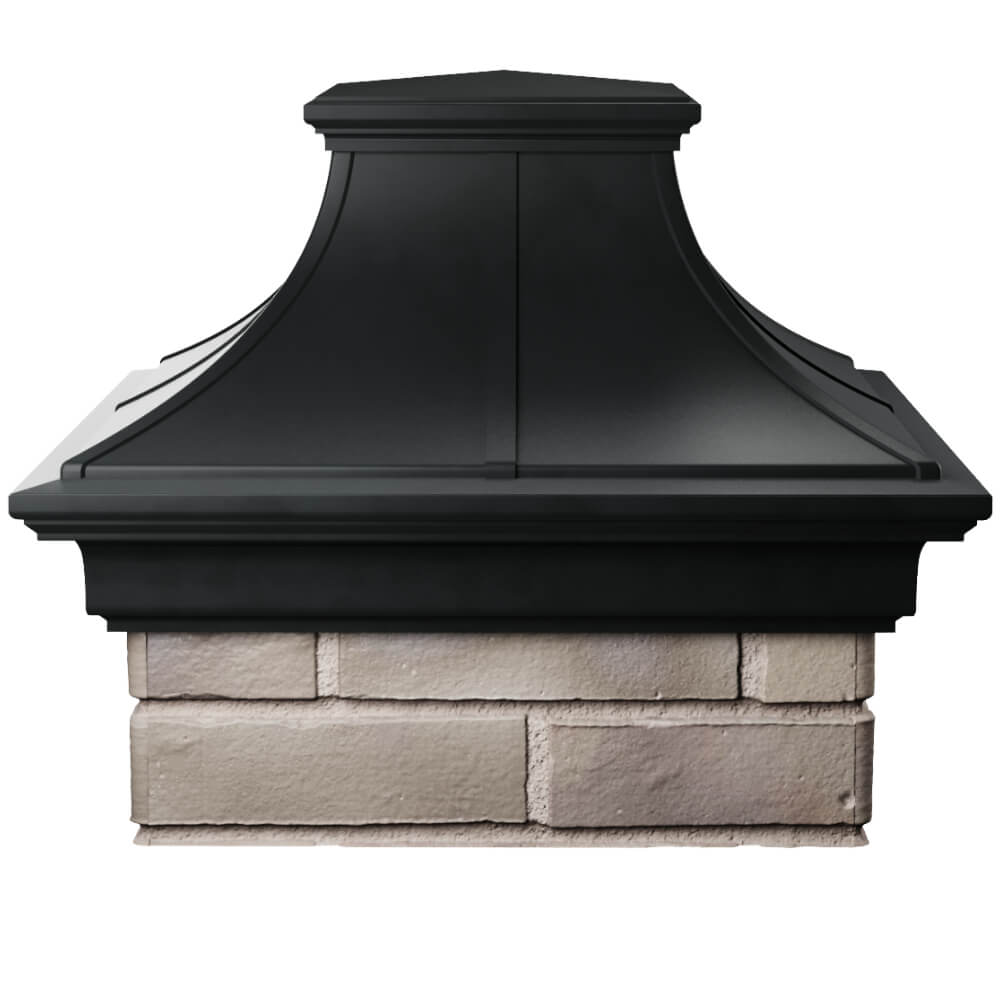 Колпак Zking Монблан Премиум Черный на столб 1.5х1.5 кирпича (385х385мм) Барнаул фото