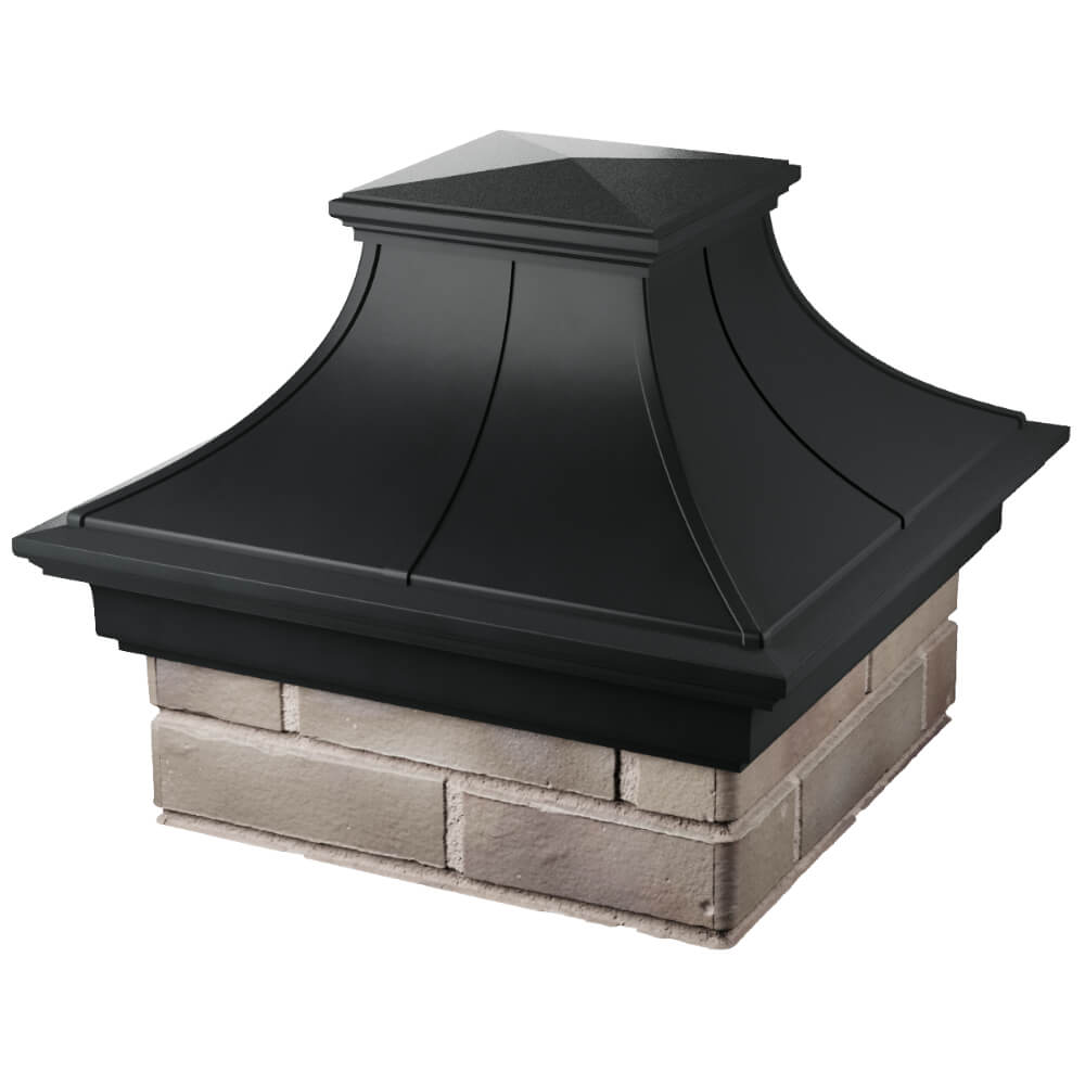 Колпак Zking Монблан Премиум Черный на столб 1.5х1.5 кирпича (385х385мм) в Барнауле фото