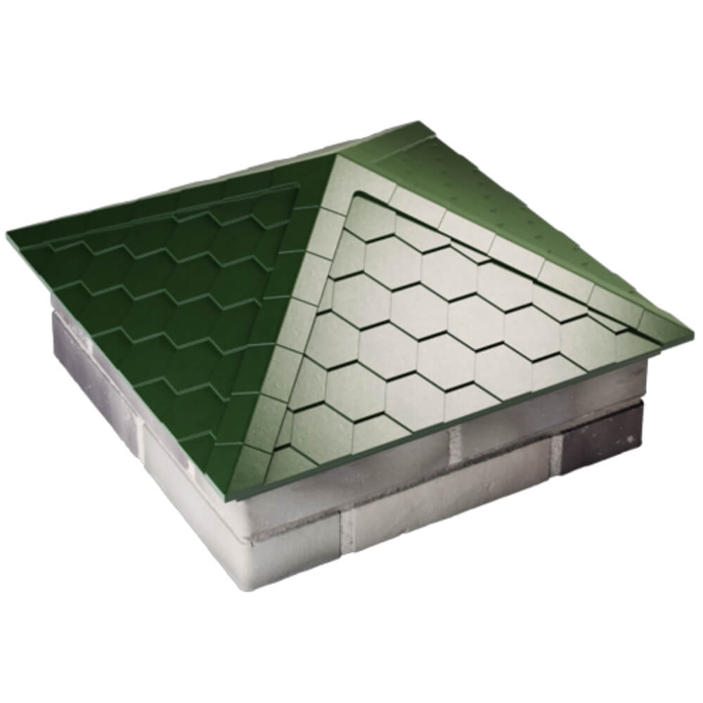 Колпак Zking Эверест Зеленый на столб 2х2 кирпича (535х535мм) Барнаул фото