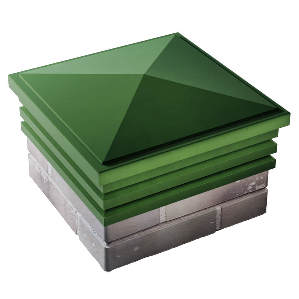 Колпак Zking Бона ХайТек Зеленый на столб 1.5х1.5 кирпича (385х385мм) в Барнауле фото