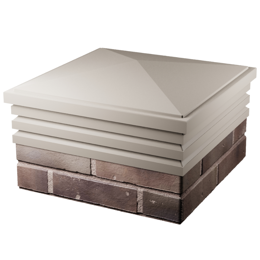 Колпак Zking Бона ХайТек Бежевый на столб 2х2 кирпича (513х513мм) в Барнауле фото