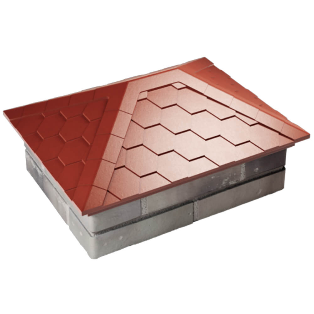 Колпак Zking Эверест Красный на столб 2х1.5 кирпича (520х390мм) Барнаул фото