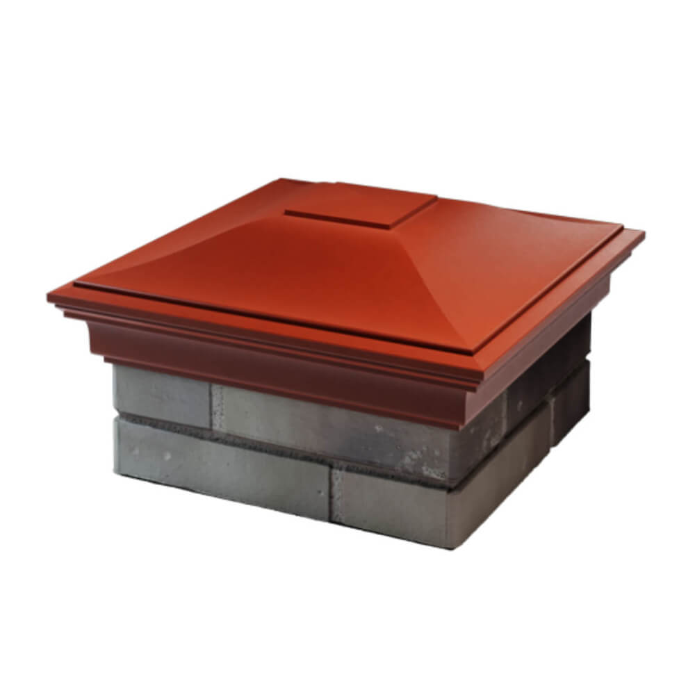 Колпак Zking Монблан Красный на столб 1.5х1.5 еврокирпича 0.7НФ (355х355мм) в Барнауле фото