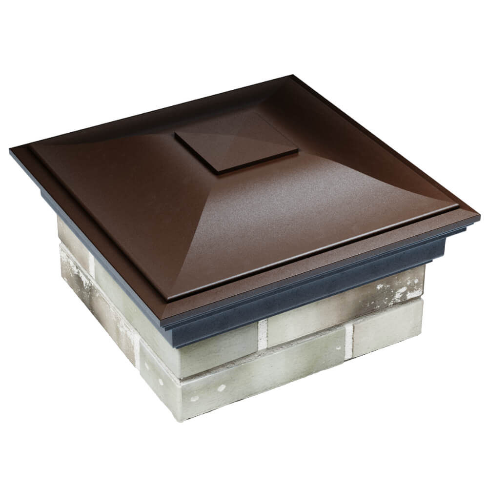 Колпак Zking Монблан Коричневый на столб 1.5х1.5 кирпича (385х385мм) в Барнауле фото