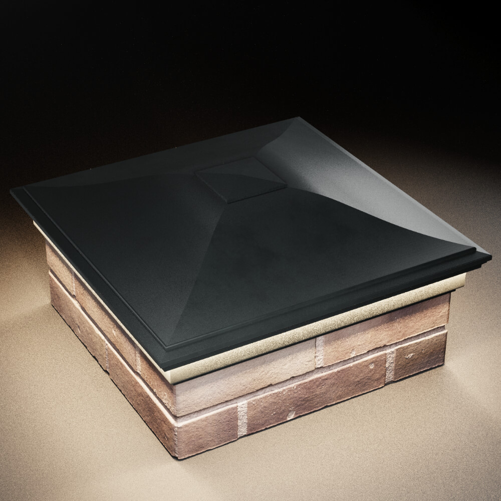 Колпак Zking Монблан Черный на столб 2х2 кирпича (515х515мм) c подсветкой в Барнауле фото