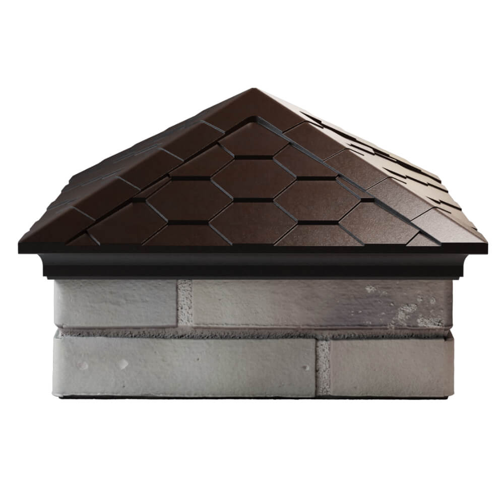 Колпак Zking Эверест Коричневый на столб 1.5х1.5 кирпича (390х390мм) Барнаул фото