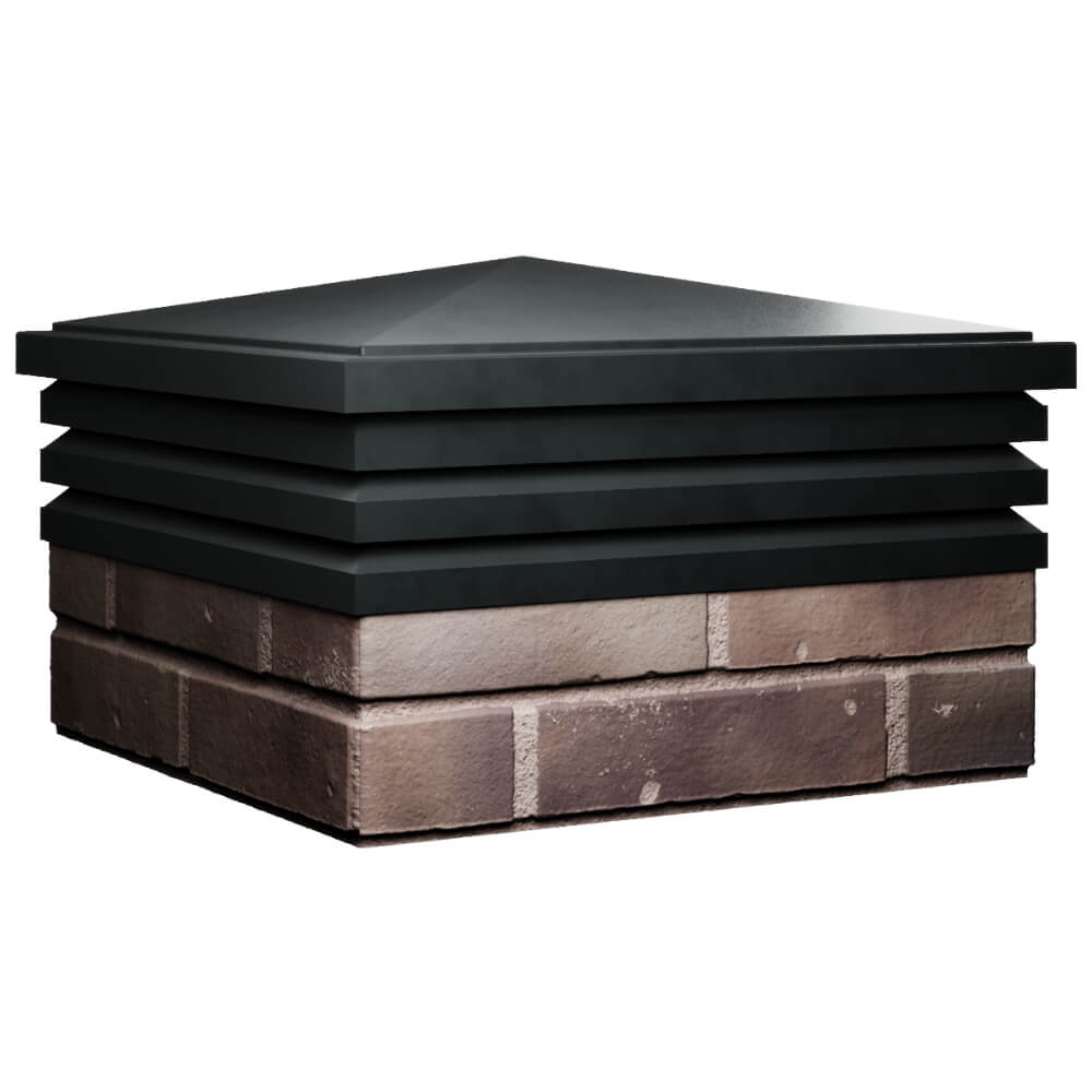 Колпак Zking Бона ХайТек Черный на столб 2х2 кирпича (513х513мм) в Барнауле фото