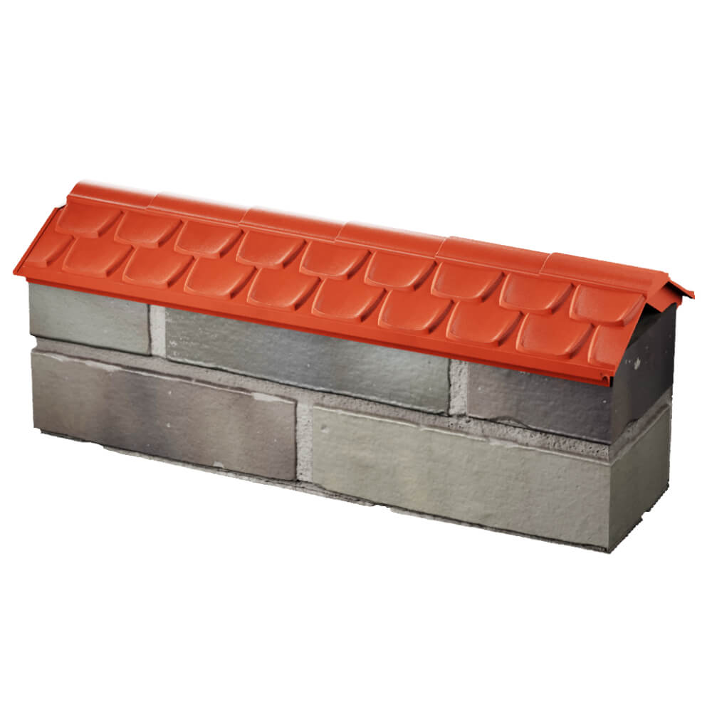 Парапет Zking Эльбрус Красный с посадкой на 0.5 кирпича (130мм) в Барнауле фото