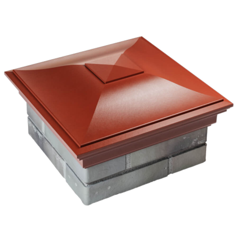 Колпак Zking Монблан Красный на столб 1.5х1.5 кирпича (385х385мм) в Барнауле фото