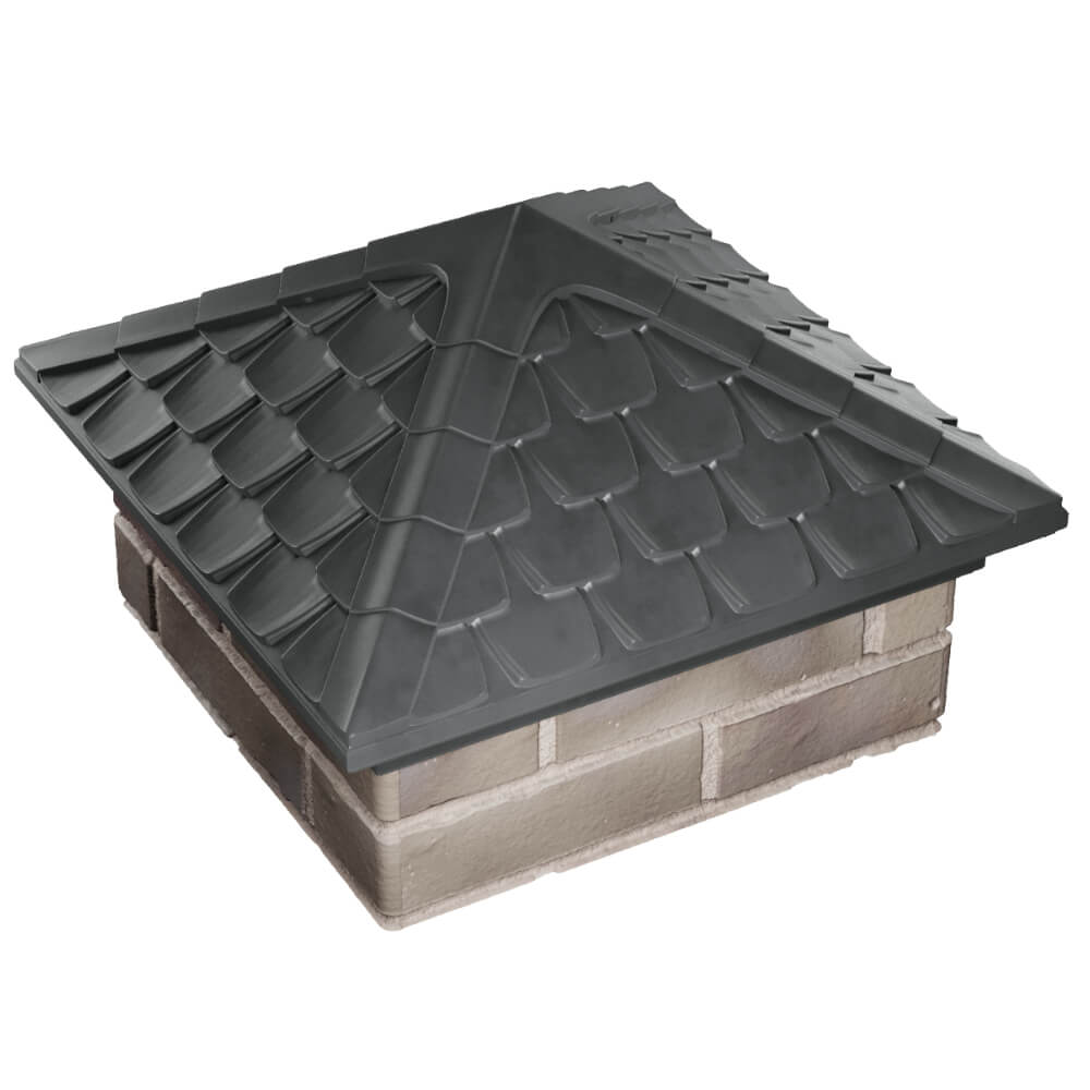 Колпак Zking Эльбрус Серый на столб 1.5х1.5 кирпича (385х385мм) в Барнауле фото