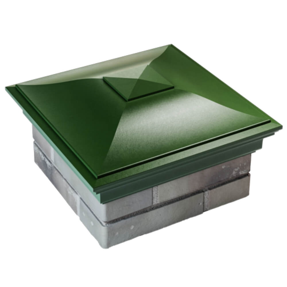 Колпак Zking Монблан Зеленый на столб 1.5х1.5 кирпича (385х385мм) в Барнауле фото