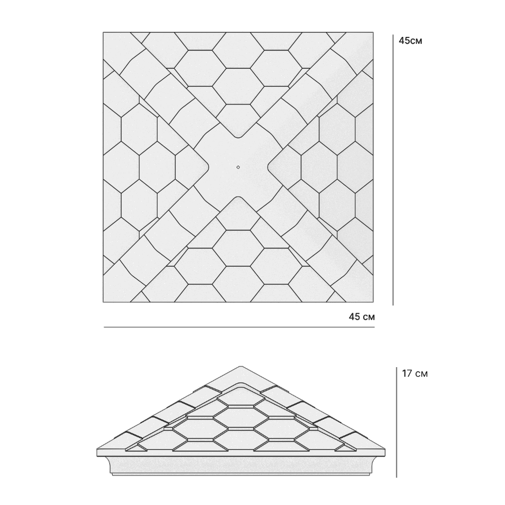 Колпак Zking Эверест Бежевый на столб 1.5х1.5 кирпича (390х390мм) в Барнауле фото