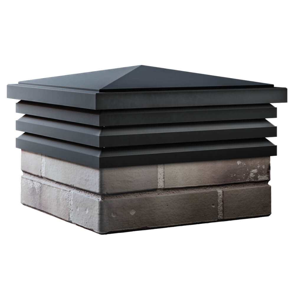 Колпак Zking Бона ХайТек Черный на столб 1.5х1.5 кирпича (385х385мм) в Барнауле фото