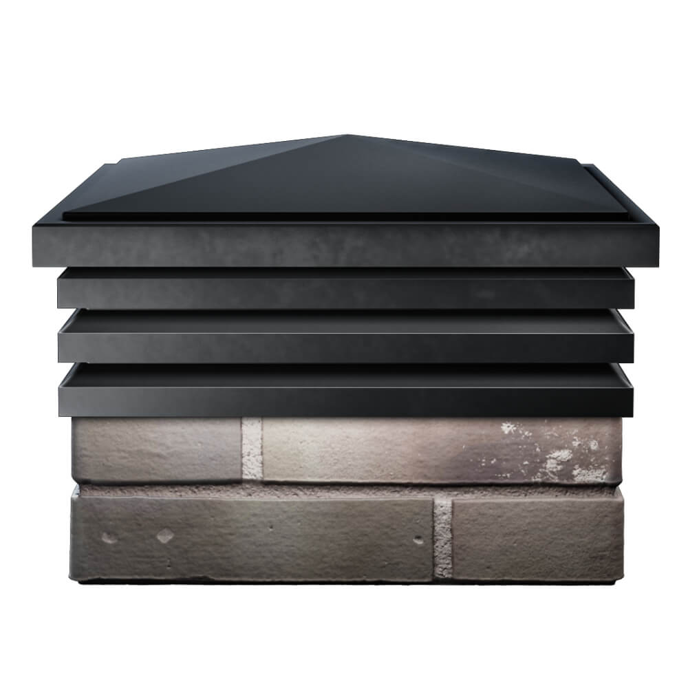 Колпак Zking Бона ХайТек Черный на столб 1.5х1.5 кирпича (385х385мм) Барнаул фото