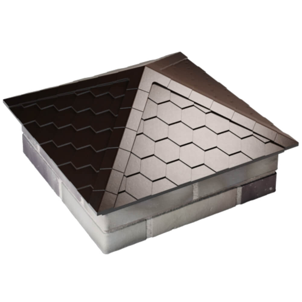 Колпак Zking Эверест Коричневый на столб 2х2 кирпича (535х535мм) Барнаул фото