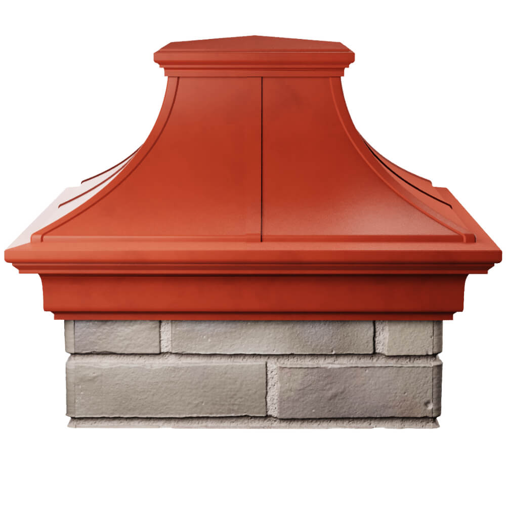 Колпак Zking Монблан Премиум Красный на столб 1.5х1.5 кирпича (385х385мм) Барнаул фото