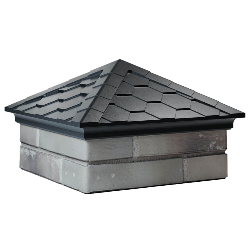 Колпак Zking Эверест Черный на столб 1.5х1.5 кирпича (390х390мм) в Барнауле фото