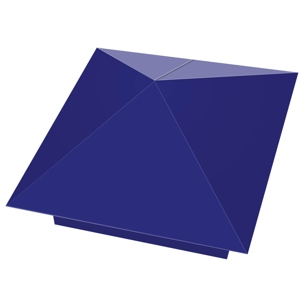 Колпак металлический 400х400мм RAL5002 Синий Ультрамарин заборный Барнаул фото