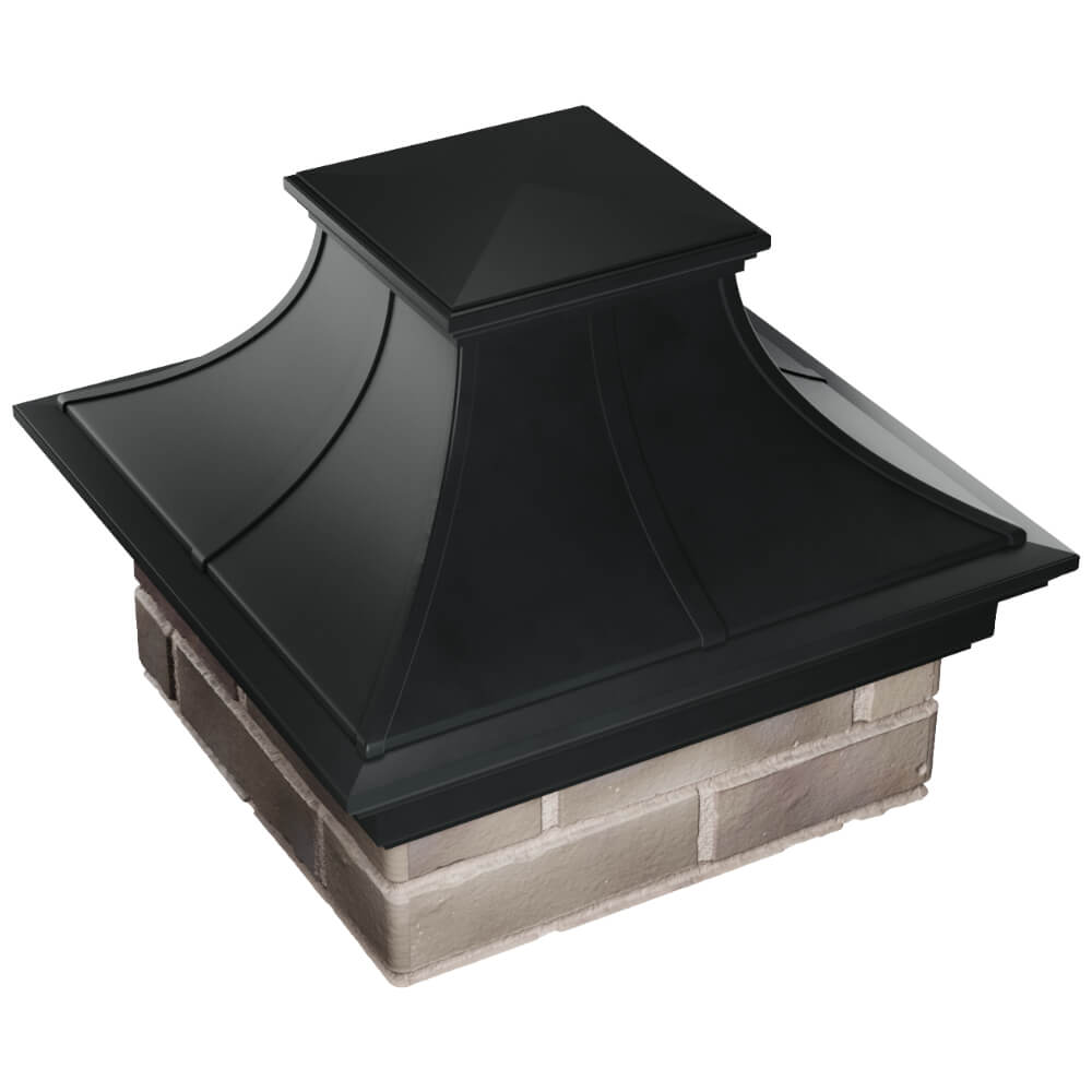 Колпак Zking Монблан Премиум Черный на столб 1.5х1.5 кирпича (385х385мм) в Барнауле фото