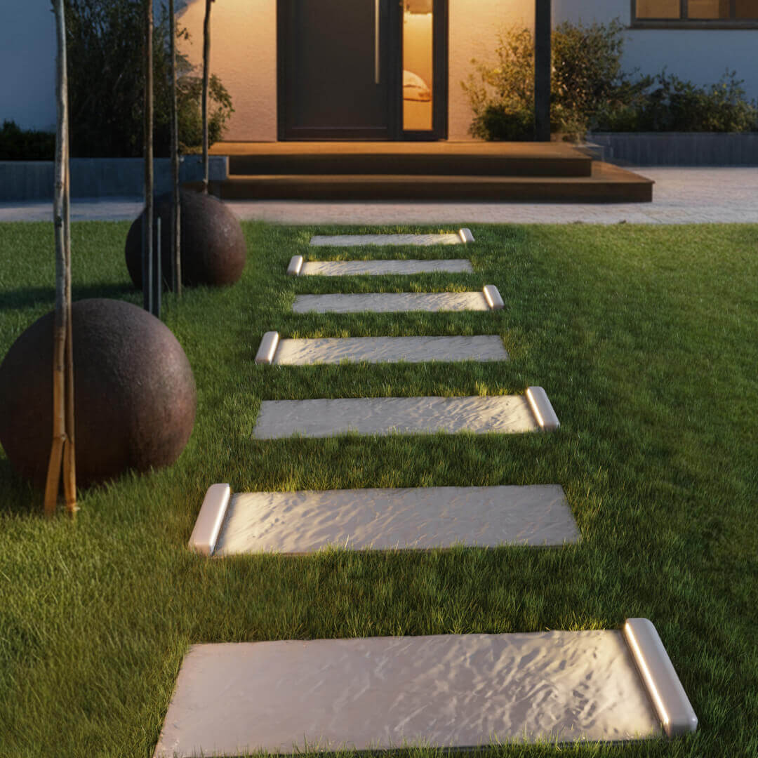 LED Светильник для шаговой плиты STONE Светлая Галька 330х75х98мм в Барнауле фото