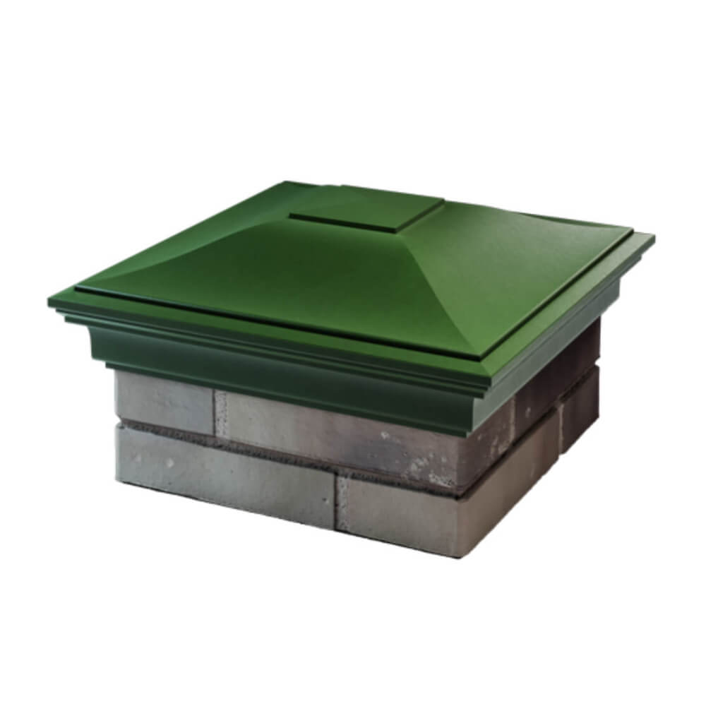 Колпак Zking Монблан Зеленый на столб 1.5х1.5 еврокирпича 0.7НФ (355х355мм) в Барнауле фото