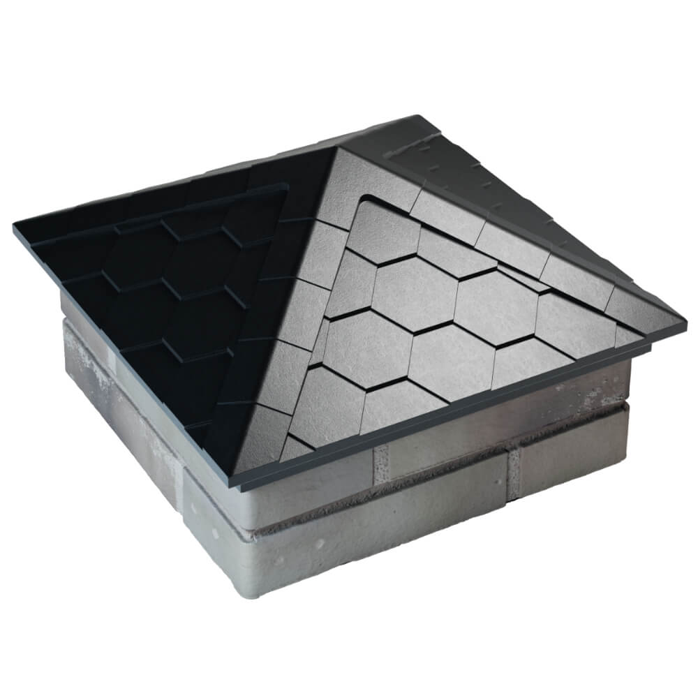 Колпак Zking Эверест Черный на столб 1.5х1.5 кирпича (390х390мм) в Барнауле фото