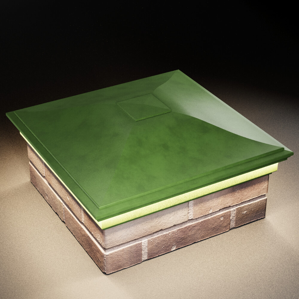 Колпак Zking Монблан Зеленый на столб 2х2 кирпича (515х515мм) c подсветкой в Барнауле фото