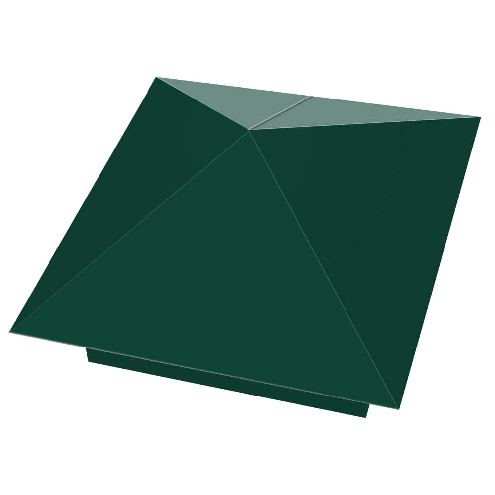 Колпак металлический 390х390мм RAL6005 Зеленый Мох заборный Барнаул фото