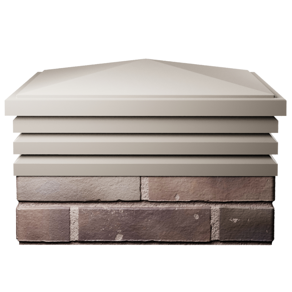 Колпак Zking Бона ХайТек Бежевый на столб 2х2 кирпича (513х513мм) Барнаул фото