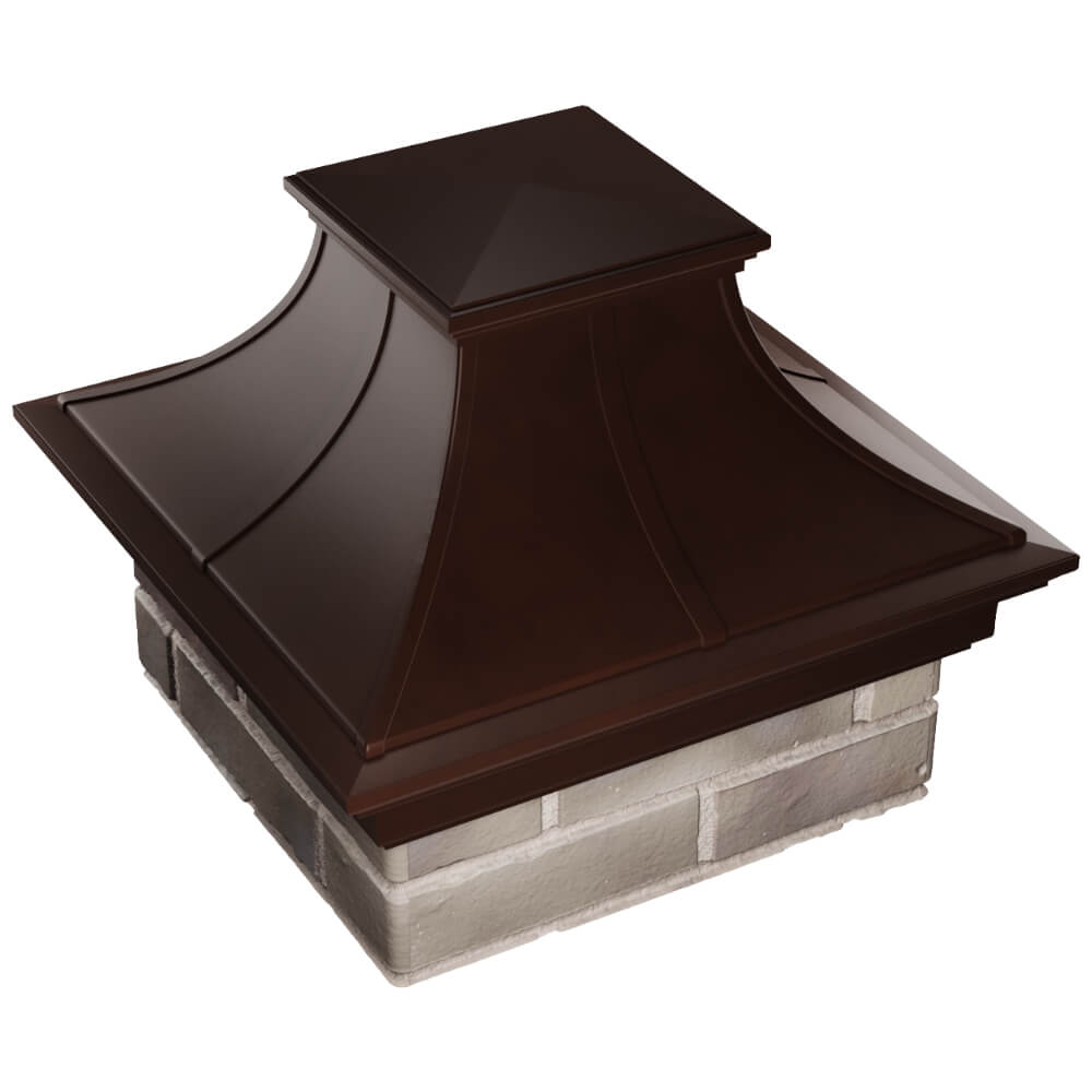 Колпак Zking Монблан Премиум Коричневый на столб 1.5х1.5 кирпича (385х385мм) в Барнауле фото