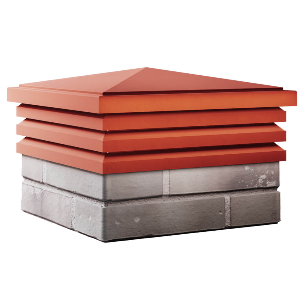 Колпак Zking Бона ХайТек Красный на столб 1.5х1.5 кирпича (385х385мм) в Барнауле фото