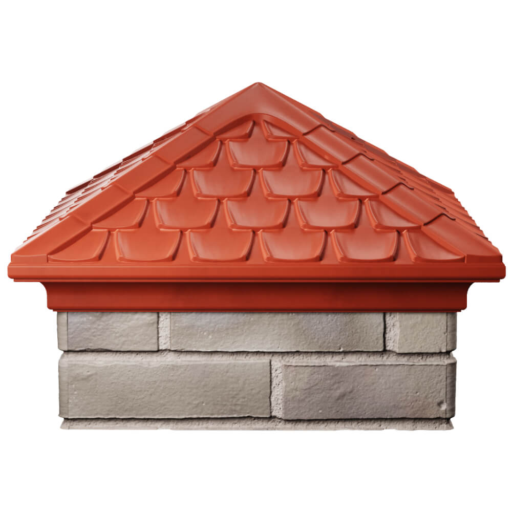 Колпак Zking Эльбрус Красный на столб 1.5х1.5 кирпича (385х385мм) Барнаул фото