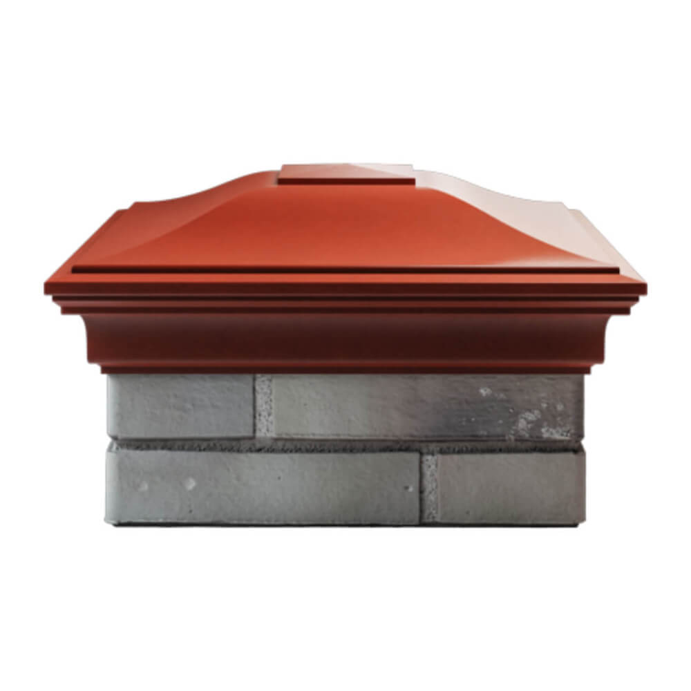 Колпак Zking Монблан Красный на столб 1.5х1.5 еврокирпича 0.7НФ (355х355мм) Барнаул фото