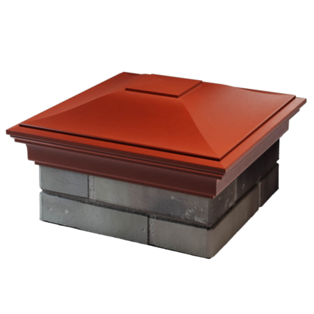 Колпак Zking Монблан Красный на столб 1.5х1.5 кирпича (385х385мм) в Барнауле фото