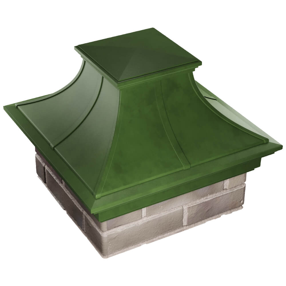 Колпак Zking Монблан Премиум Зеленый на столб 1.5х1.5 кирпича (385х385мм) в Барнауле фото