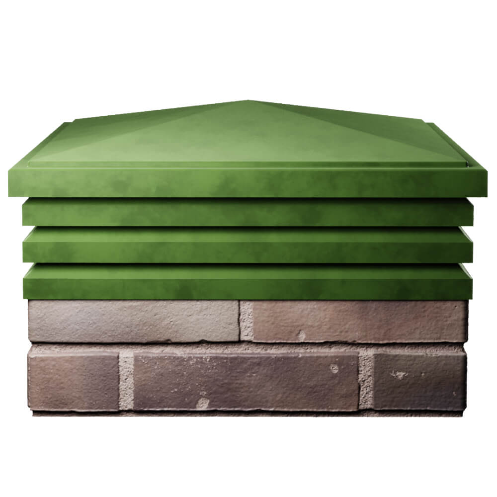 Колпак Zking Бона ХайТек Зеленый на столб 2х2 кирпича (513х513мм) Барнаул фото