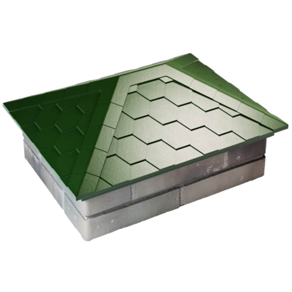 Колпак Zking Эверест Зеленый на столб 2х1.5 кирпича (520х390мм) Барнаул фото