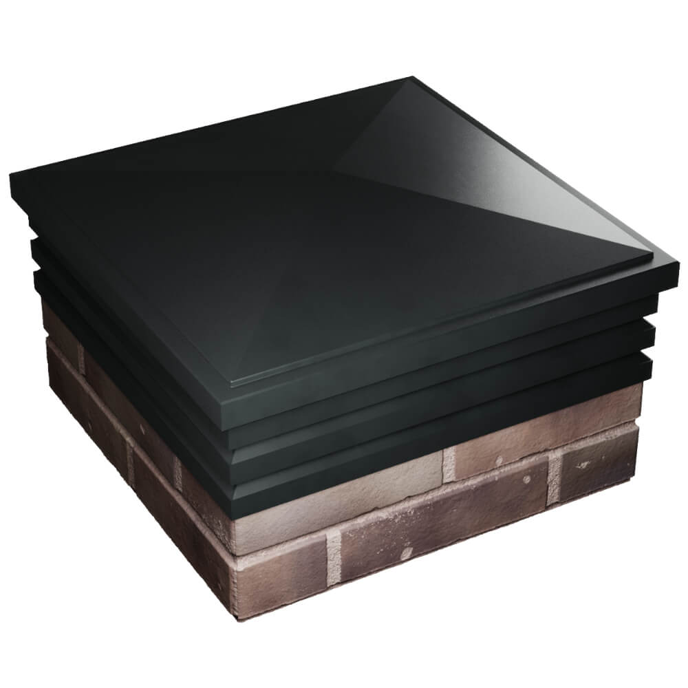 Колпак Zking Бона ХайТек Черный на столб 2х2 кирпича (513х513мм) в Барнауле фото