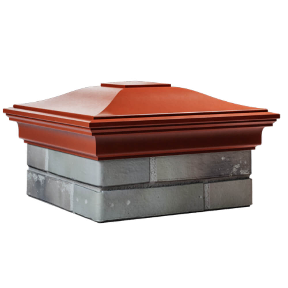 Колпак Zking Монблан Красный на столб 1.5х1.5 кирпича (385х385мм) в Барнауле фото