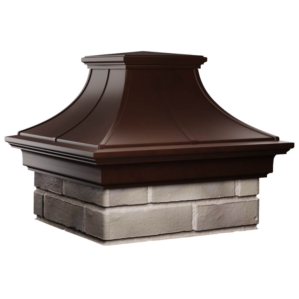 Колпак Zking Монблан Премиум Коричневый на столб 1.5х1.5 кирпича (385х385мм) в Барнауле фото