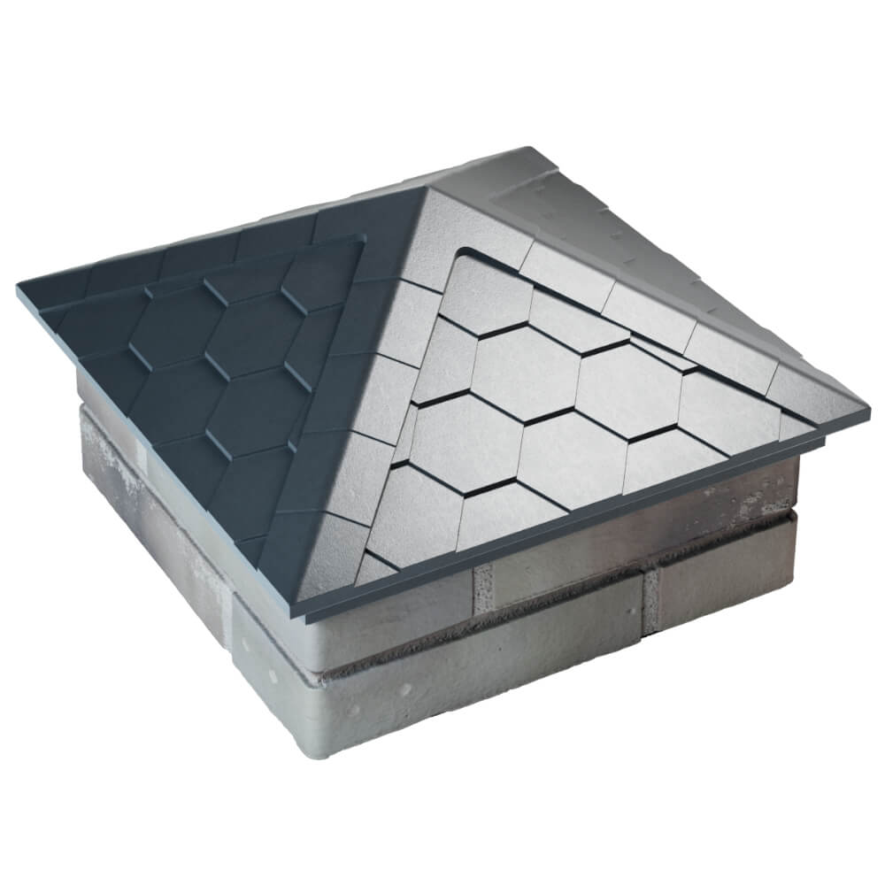 Колпак Zking Эверест Серый на столб 1.5х1.5 кирпича (390х390мм) в Барнауле фото