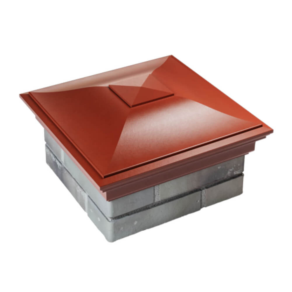 Колпак Zking Монблан Красный на столб 1.5х1.5 еврокирпича 0.7НФ (355х355мм) в Барнауле фото