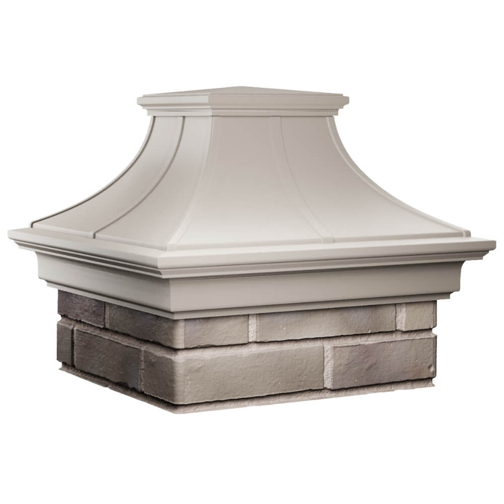 Колпак Zking Монблан Премиум Бежевый на столб 1.5х1.5 кирпича (385х385мм) в Барнауле фото